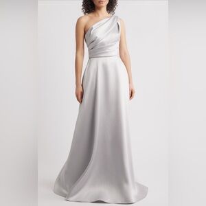strapless open back dress Designer Column Satin One Shoulder Sleeveless Short Homecoming Dress with Beading main image 1